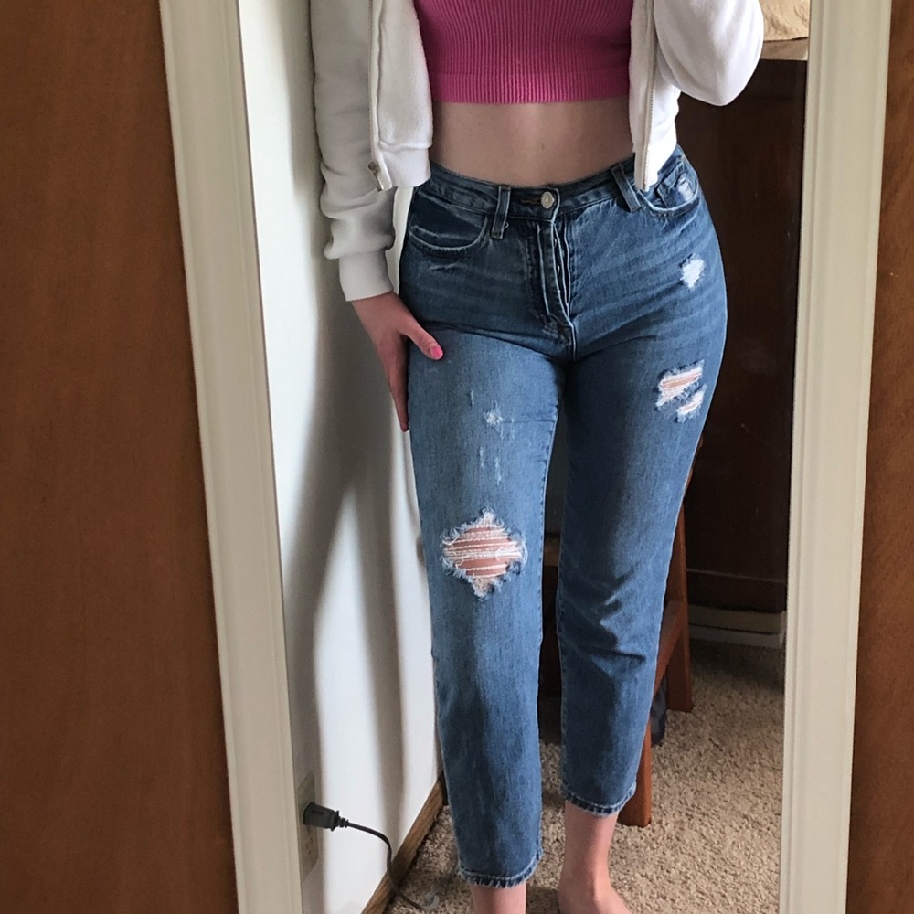 Forever 21 Straight Leg Mom Jeans